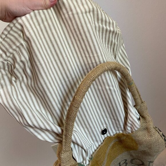 Upcycled Coffee Sack Burlap Tote Purse Lined - Picture 7 of 10
